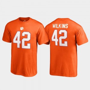 Clemson Tigers Christian Wilkins T-Shirt Orange College Legends Name & Number For Kids #42