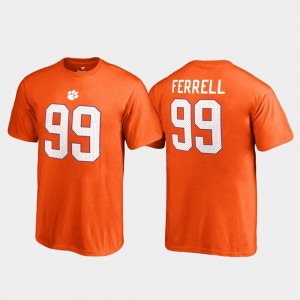 Clemson Tigers Clelin Ferrell T-Shirt #99 College Legends Youth(Kids) Name & Number Orange