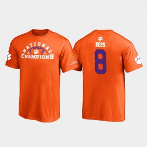 Clemson Tigers Justyn Ross T-Shirt 2018 National Champions #8 Orange For Kids Pylon