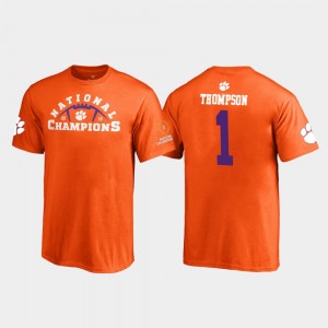 Clemson Tigers Trevion Thompson T-Shirt Orange 2018 National Champions #1 Pylon Youth(Kids)