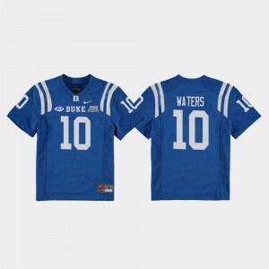 Duke Blue Devils Marquis Waters Jersey Youth #10 College Football Game Royal 2018 Independence Bowl