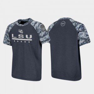 LSU Tigers T-Shirt Raglan Digital Camo Charcoal OHT Military Appreciation For Kids