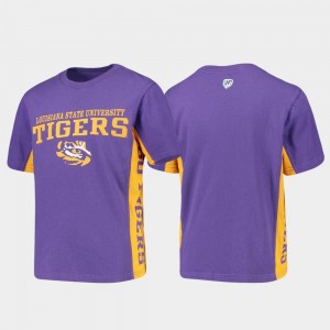 LSU Tigers T-Shirt Side Bar Purple Youth(Kids)