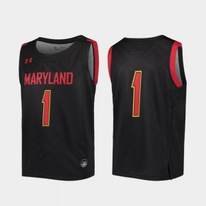 Maryland Terrapins Jersey Replica Kids College Basketball Black #1