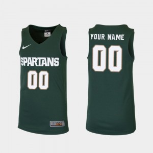 Michigan State Spartans Custom Jersey #00 College Basketball Green Replica For Kids