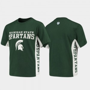 Michigan State Spartans T-Shirt Green Youth Side Bar
