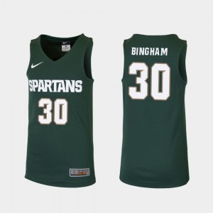 Michigan State Spartans Marcus Bingham Jr. Jersey Green #30 Youth College Basketball Replica