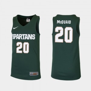 Michigan State Spartans Matt McQuaid Jersey College Basketball #20 Replica Kids Green