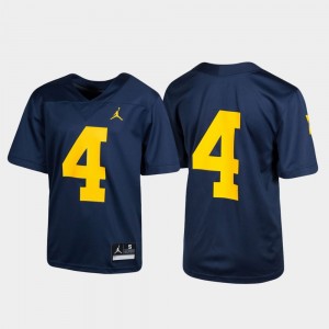 Michigan Wolverines Jersey Untouchable Football Navy #4 Youth