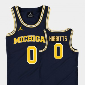 Michigan Wolverines Brent Hibbitts Jersey Replica #0 Kids College Basketball Jordan Navy