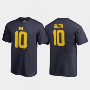Michigan Wolverines Devin Bush T-Shirt #10 College Legends Navy Youth Name & Number