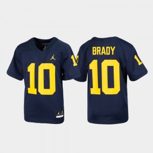 Michigan Wolverines Tom Brady Jersey Replica Alumni Football Navy #10 Kids