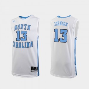 North Carolina Tar Heels Cameron Johnson Jersey #13 Replica Youth(Kids) White College Basketball