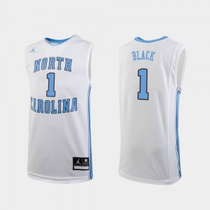 North Carolina Tar Heels Leaky Black Jersey Kids White #1 College Basketball Replica