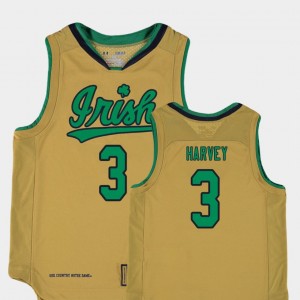 Notre Dame Fighting Irish D.J. Harvey Jersey College Basketball Special Games Youth #3 Replica Gold