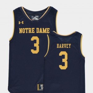 Notre Dame Fighting Irish D.J. Harvey Jersey Youth(Kids) #3 Replica College Basketball Special Games Navy