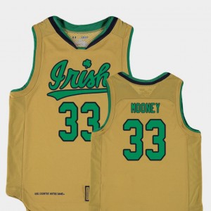 Notre Dame Fighting Irish John Mooney Jersey Replica Youth Gold #33 College Basketball Special Games