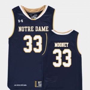 Notre Dame Fighting Irish John Mooney Jersey Navy College Basketball For Kids #33 Replica