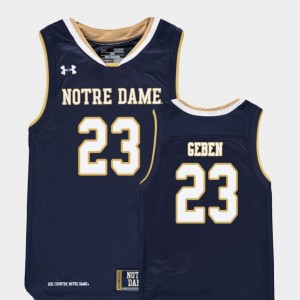 Notre Dame Fighting Irish Martinas Geben Jersey Navy Replica #23 College Basketball For Kids