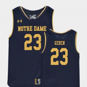 Notre Dame Fighting Irish Martinas Geben Jersey #23 College Basketball Special Games Replica Youth(Kids) Navy