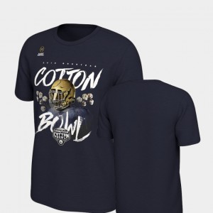 Notre Dame Fighting Irish T-Shirt Illustrated Helmet College Football Playoff Youth 2018 Cotton Bowl Bound Navy