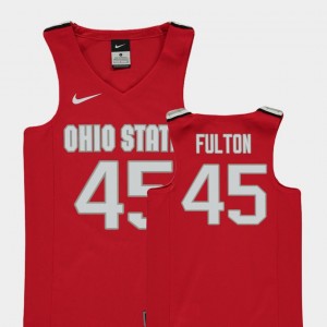 Ohio State Buckeyes Connor Fulton Jersey #45 For Kids Red Replica College Basketball