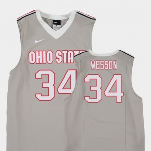 Ohio State Buckeyes Kaleb Wesson Jersey Replica #34 Gray Youth(Kids) College Basketball