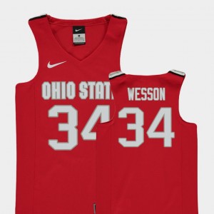 Ohio State Buckeyes Kaleb Wesson Jersey College Basketball Youth(Kids) Replica #34 Red