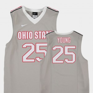 Ohio State Buckeyes Kyle Young Jersey #25 College Basketball Gray Replica Kids