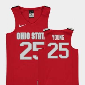 Ohio State Buckeyes Kyle Young Jersey #25 Replica College Basketball For Kids Red