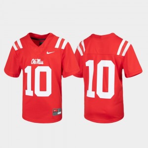 Ole Miss Rebels Jersey Kids #10 Red Untouchable Football