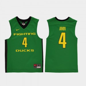 Oregon Ducks Ehab Amin Jersey #4 College Basketball Kids Replica Green
