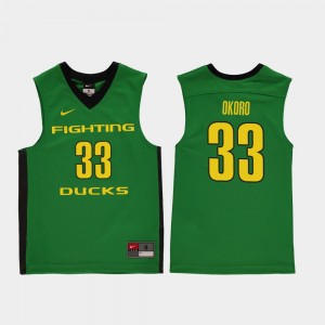 Oregon Ducks Francis Okoro Jersey College Basketball For Kids Green #33 Replica