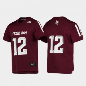 Texas A&M Aggies Jersey #12 For Kids Replica Maroon Football