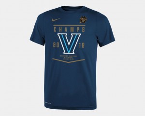 Villanova Wildcats T-Shirt Kids Basketball National Champions Navy 2018 Celebration Banner