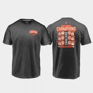 Virginia Cavaliers T-Shirt 2019 Men's Basketball Champions Charcoal 2019 NCAA Basketball National Champions Drop Step Schedule Youth(Kids)