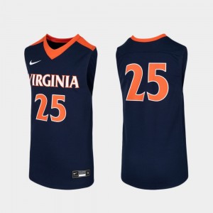 Virginia Cavaliers Jersey Navy #25 College Basketball Replica Kids